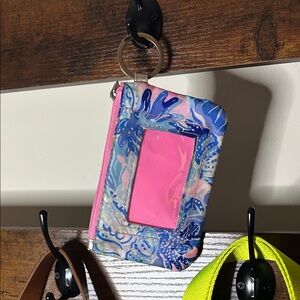 Lilly Pulitzer Pink and Blue Key & Card Holder